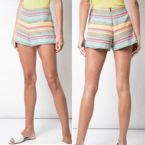 Alice + Olivia Sherri High Rise Colorful Embroidered Tapestry Shorts $275 8